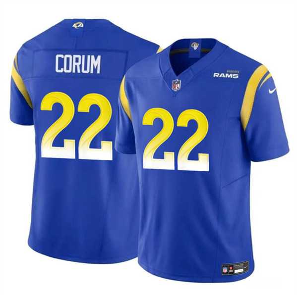 Men & Women & Youth Los Angeles Rams #22 Blake Corum Blue 2024 Draft F.U.S.E. Vapor Untouchable Stitched Jersey->los angeles rams->NFL Jersey